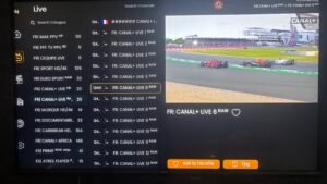 Abonnement IPTV 12 mois - Interface de streaming moderne sur Smart TV avec accès à des milliers de chaînes